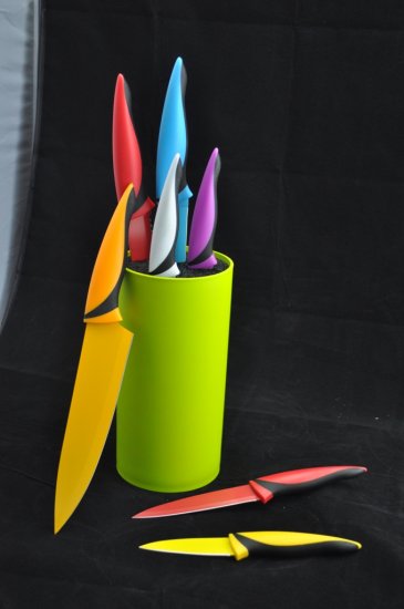 Color knife set with PP/TPR handle - Click Image to Close