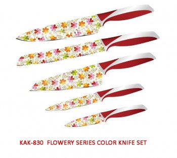 Decal color knife set with PP/TPR handle