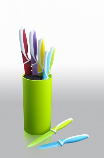 Color knife set with PP/TPR handle - Click Image to Close